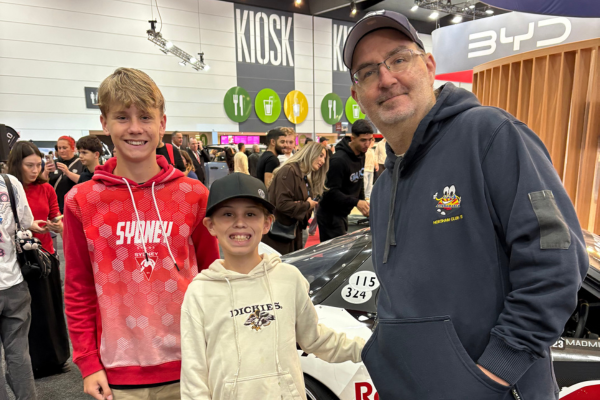 Brendan Cole with his two sons sixteen-years post multivisceral transplant at Austin Health